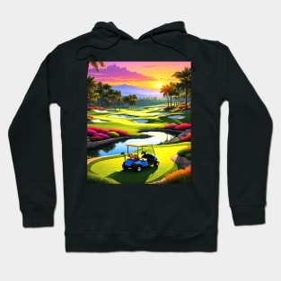 Golf Cart Sunset Ride, Sports Hoodie